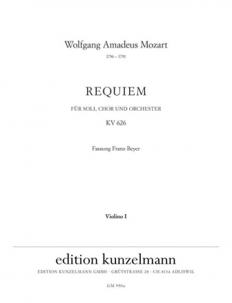 Requiem d-Moll KV626 fr Soli, Chor und Orchester Violine 1