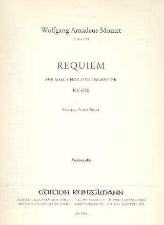 Requiem d-Moll KV626 fr Soli, Chor und Orchester Violoncello