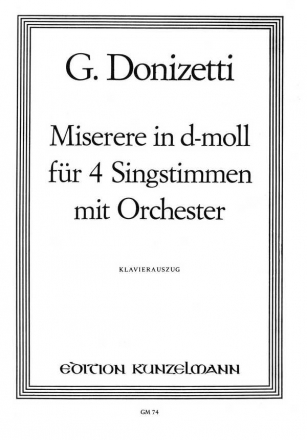 Miserere d-Moll fr Soli, Chor und Orchester Klavierauszug