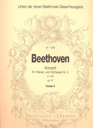 Konzert c-Moll Nr.3 op.37 fr Klavier und Orchester Violine 2