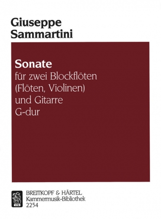 Sonate G-Dur fr 2 Blockflten (Flte, Violine) und Bc Partitur und Stimmen