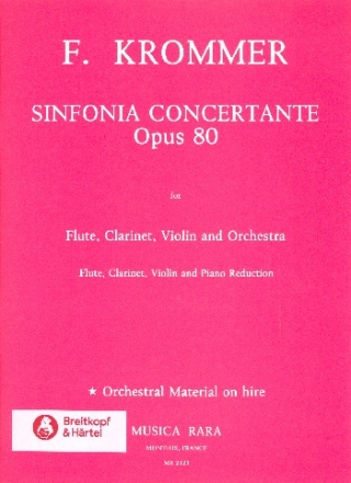 Sinfonia concertante D-Dur op.80 fr Flte, Klarinette, Violine und Orchester fr Flte, Klarinette, Violine und Klavier