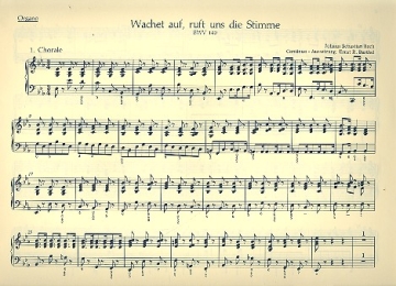 Wachet auf ruft uns die Stimme Kantate Nr.140 BWV140 Orgel