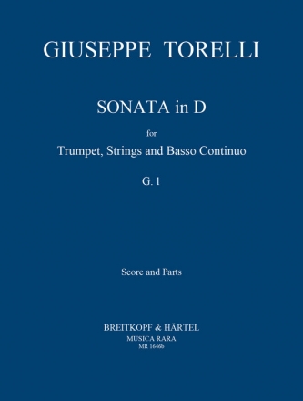 Sonate D-Dur G1 fr Trompete, Streicher und Bc Partitur und Stimmen