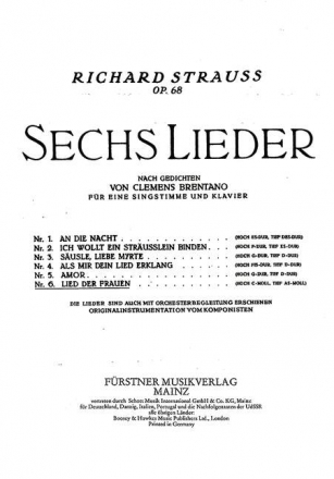 Lied der Frauen op. 68,6 fr hohe Singstimme und Klavier (dt, c-moll)