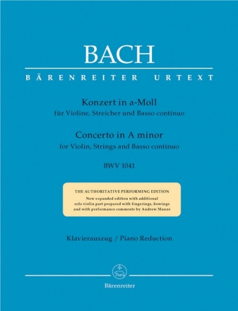 Konzert a-Moll BWV1041 fr Violine, Streicher und Bc fr Violine und Klavier