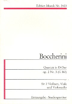 Quartett D-Dur op.2,3 G161 fr 2 Violinen, Viola und Violoncello Studienpartitur