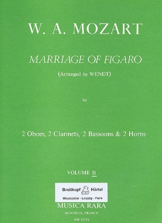 Die Hochzeit des Figaro Band 2 fr 2 Oboen, 2 Klarinetten, 2 Fagotte und 2 Hrner Partitur und Stimmen