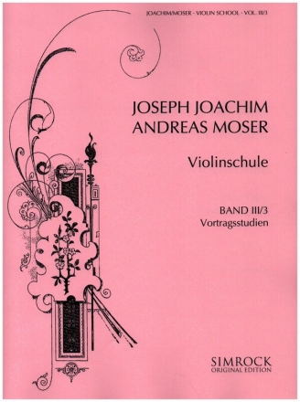 Violinschule Band 3 Teil 3 - Vortragsstudien fr Violine