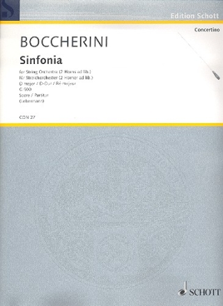 Sinfonia D-Dur G 500 fr Streichorchester und 2 Hrner in D ad libitum Partitur