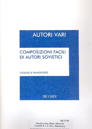 Leichte Stcke von sowjetischen Komponisten fr Violine und Klavier