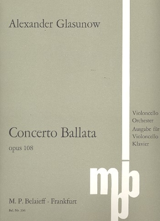 Concerto Ballata op.108 fr Violoncello und Orchester fr Violoncello und Klavier