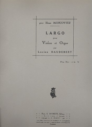 Largo pour violon et orgue