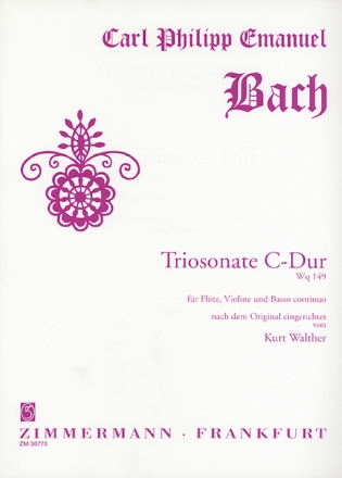 Triosonate C-Dur WQ149 fr Flte, Violine, und Bc