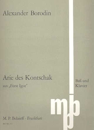 Arie des Kontschak aus Frst Igor fr Bass und Klavier (russ/fr/dt)