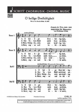 O heilige Dreifaltigkeit fr Mnnerchor (TTBB) Chorpartitur