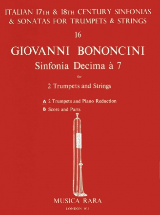 Sinfonia decima a 7 for 2 trumpets and strings for 2 trumpets and piano