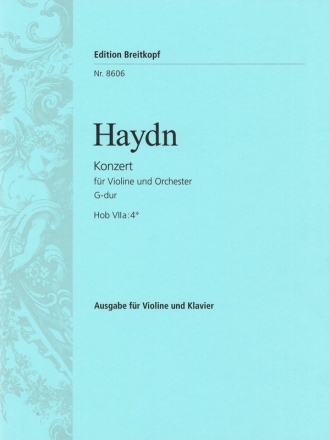 Konzert G-Dur Hob.VIIa:4 fr Violine und Orchester fr Violine und Klavier