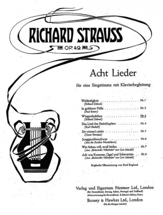 Wiegenliedchen op. 49,3 fr Gesang und Klavier 8 LIEDER OP.49