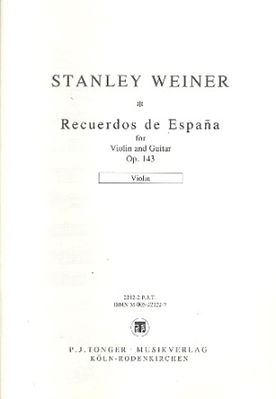 Recuerdos de Espana op.143 for violin and guitar Violinstimme