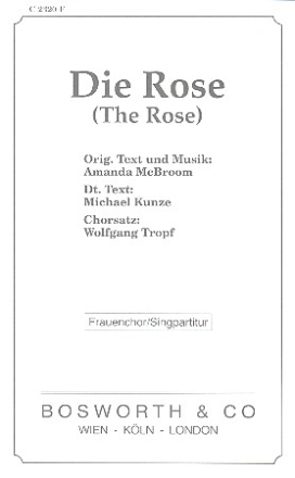 Die Rose fr Frauenchor und Klavier Chorpatitur