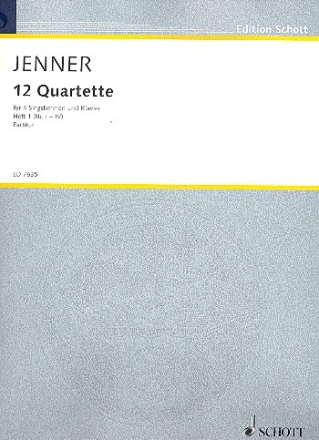 12 Quartette Band 1 (Nr.1-4) fr 4 Singstimmen und Klavier Partitur