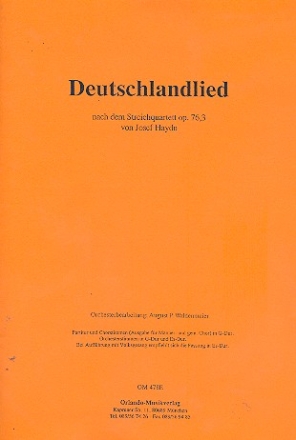 Deutschlandlied nach op.76,3 fr Orchester Partitur und Stimmenset