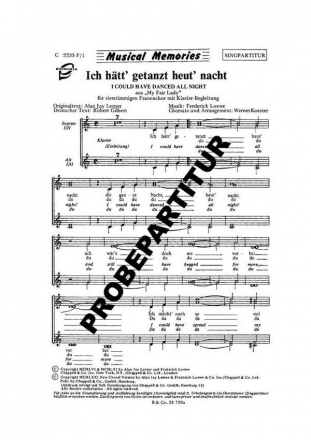 Ich htt getanzt heut Nacht fr Frauenchor und Klavier Chorpartitur