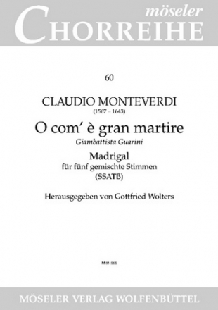 O com' gran martire - Madrigal fr 5 Stimmen (SSATB) a cappella Partitur