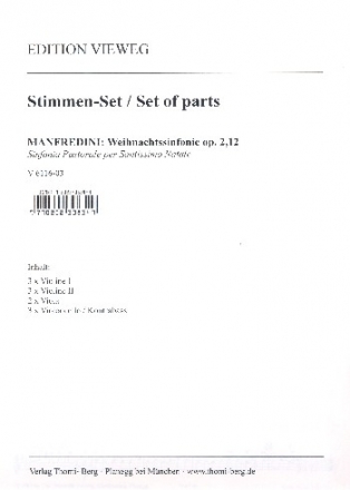 Weihnachtssinfonie op.2,12 fr Streicher und Bc Stimmensatz (3-3--2-3)