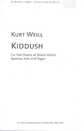 Kiddush for mixed chorus, baritone solo and organ score