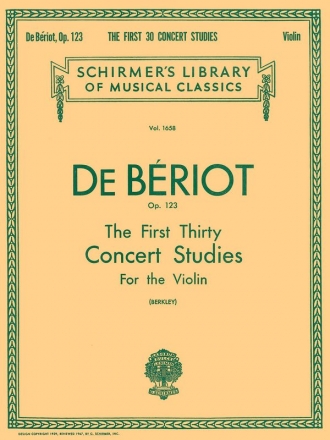 The first 30 concert studies op.123 for violin