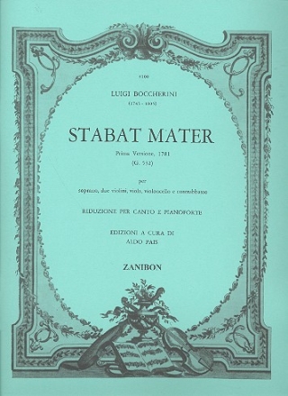 Stabat mater prima versione G532 fr Sopran und Streicher Klavierauszug