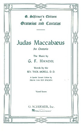 Judas Maccabaeus for soli, chorus, orchestra vocal score