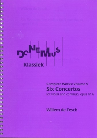 6 Concertos op.4a for violin and Bc score