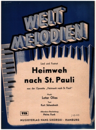 Heimweh nach St. Pauli fr Akkordeon Schwabach, Kurt, Text