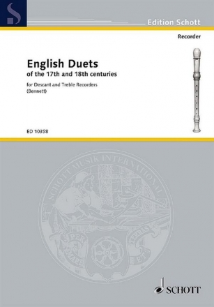 English duets of the 17th and 18th centuries for descant and treble recorders score