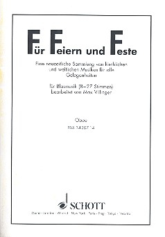 Fr Feiern und Feste fr Blasorchester (8-27 Stimmen) Einzelstimme - Oboe