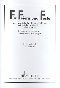 Fr Feiern und Feste fr Blasorchester (8-27 Stimmen) Einzelstimme - Trompete III in B