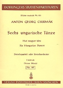 6 UNGARISCHE TAENZE FUER STREICHQUARTETT  STUDIENPARTITUR BONIS, FERENC, ED