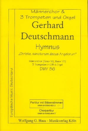 HYMNUS DWV86 FUER MAENNERCHOR, 3 TRP IN C/B UND ORGEL PARTITUR+BLAESERSTIMMEN