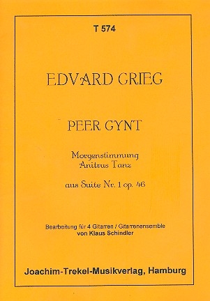 Morgenstimmung und Anitras Tanz aus Suite Nr.1 op.46 fr 4 Gitarren Partitur und Stimmen