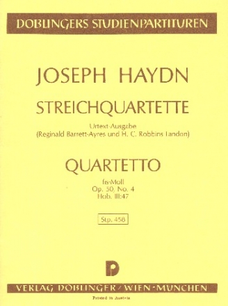 Streichquartett fis-Moll op.50,4 Hob.III:47 Studienpartitur