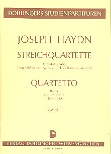 STREICHQUARTETT B-DUR OP.33,4 HOB.III:40   STUDIENPARTITUR BARRETT-AYRES, REGINALD, ED