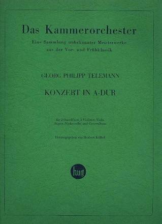 Konzert A-Dur fr 2 Flten und Streicher Partitur