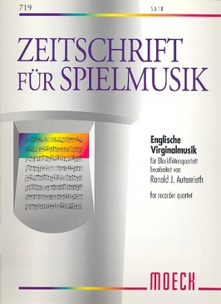 Englische Virginalmusik fr 4 Blockflten (SATB) Spielpartitur