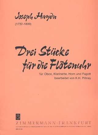 3 Stcke fr die Fltenuhr fr Oboe, Klarinette, Horn und Fagott