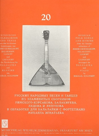 20 russische Volkslieder und Tnze fr Balalaika und Klavier