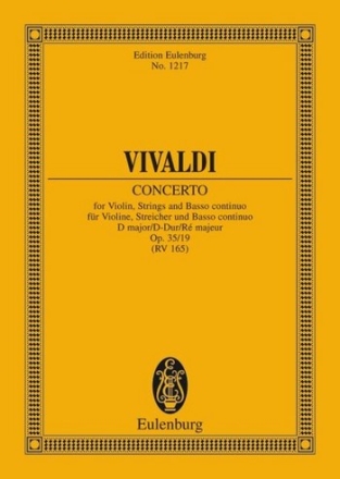 Concerto D major (fatto per la solennita della lingua di San Antonio) fr Violine, Streicher und Bc pocket score