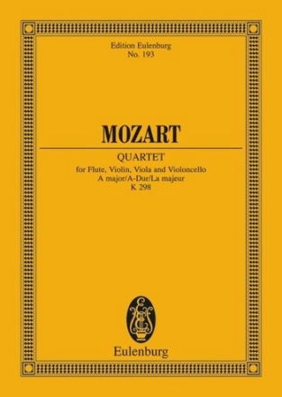 Quartett A-Dur KV298 fr Flte und Streichtrio Studienpartitur